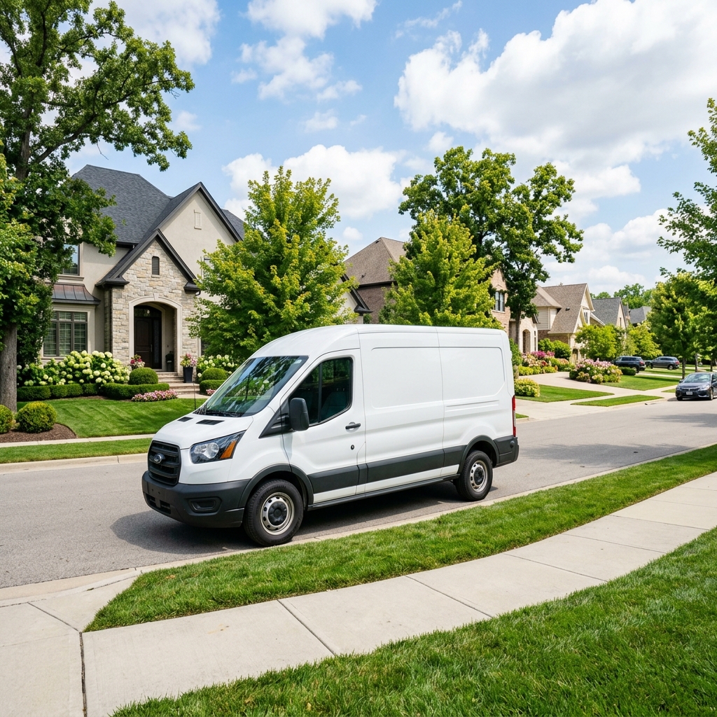 Ergon HVAC service fleet parked indicating vast operational scale